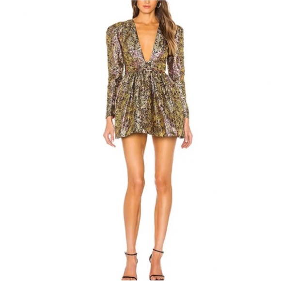 NBD Danjelica Mini Dress in Gold and Magenta, Size: XS - Picture 4 of 12